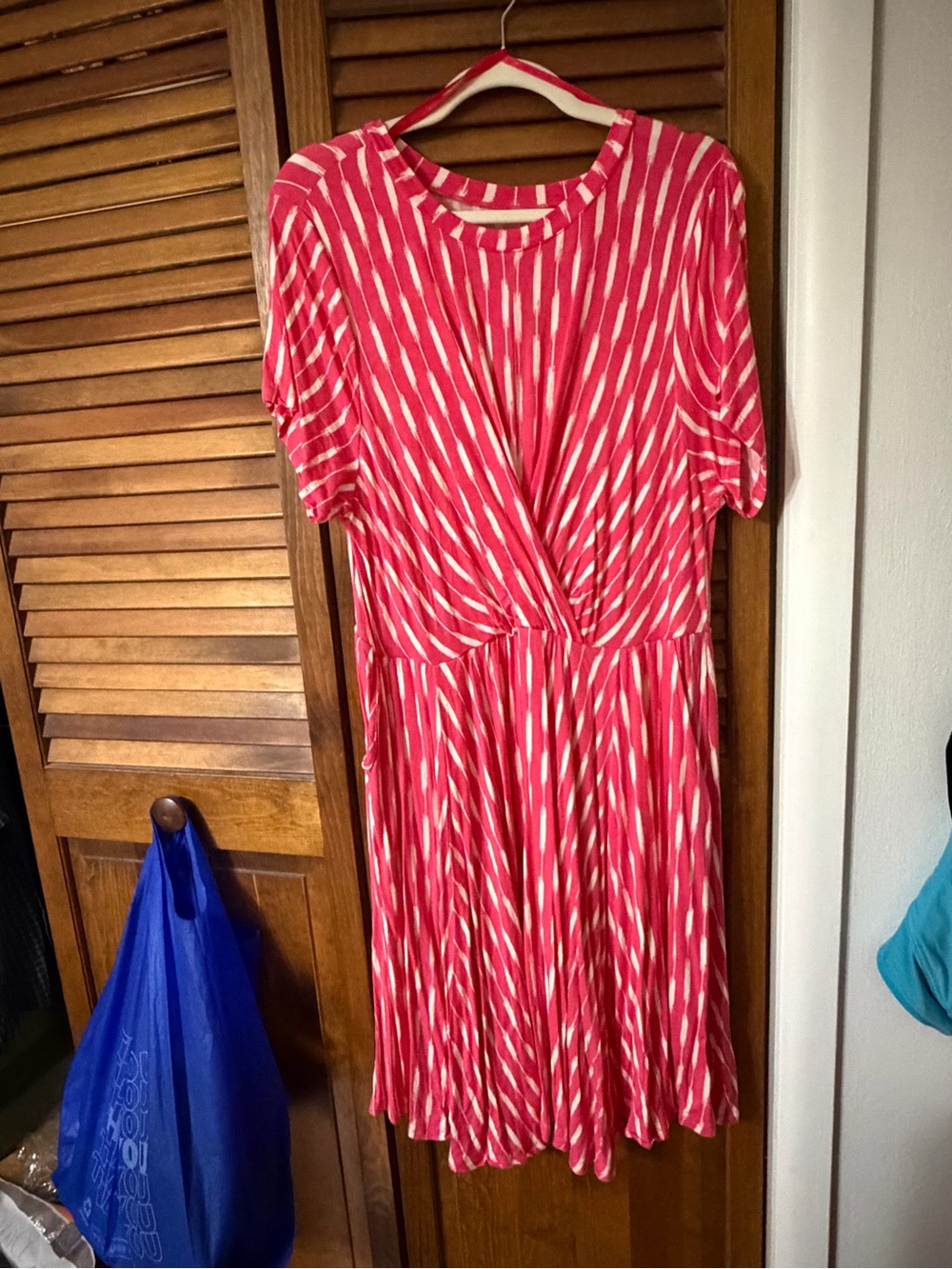 Pink Striped Tie-Front Mini Dress